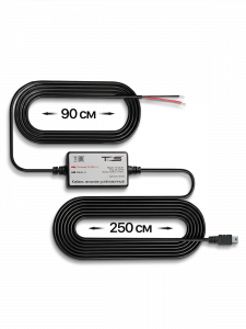 Скрытая проводка для видеорегистраторов, установочный кабель питания microUSB TDS TS-CAU64 2.5 метра